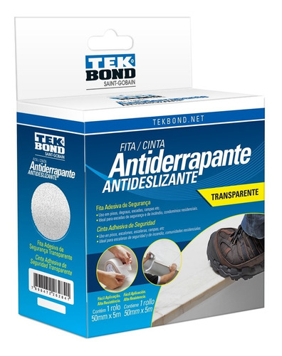 Fita Antiderrapante Transparente 50x5mt Tek Bond