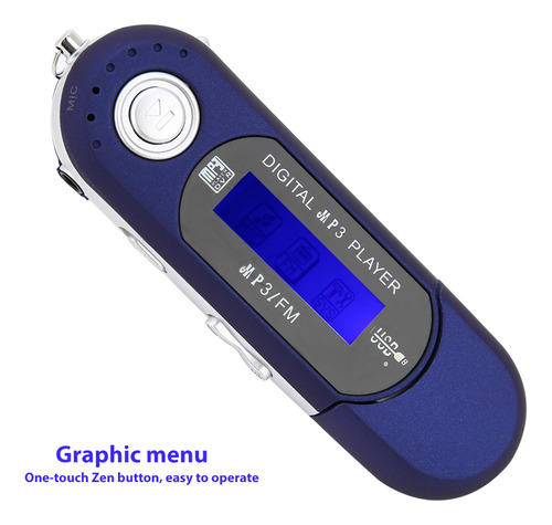 Leitor Portátil De Música Mp3 Usb Com Tela Lcd E Rádio Fm