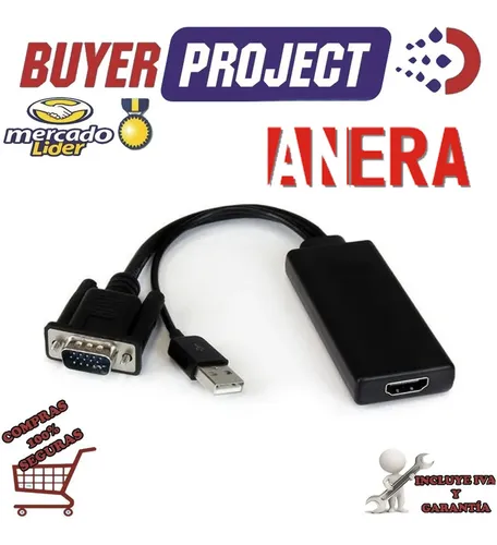 Adaptador Vga A Hdmi Convertidor Video Full Hd Usb Activo