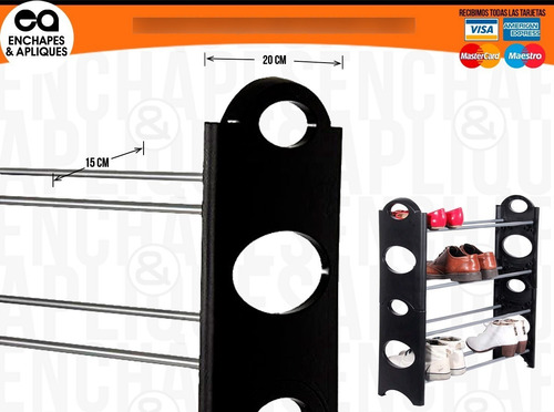 Imagen 3 de 4 de Organizador De Zapatos 4 Niveles Plástica/tubo Aluminio