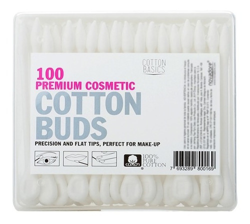 Hisopos Cotton Basics Cosmetica Maquillaje 100 Unidades