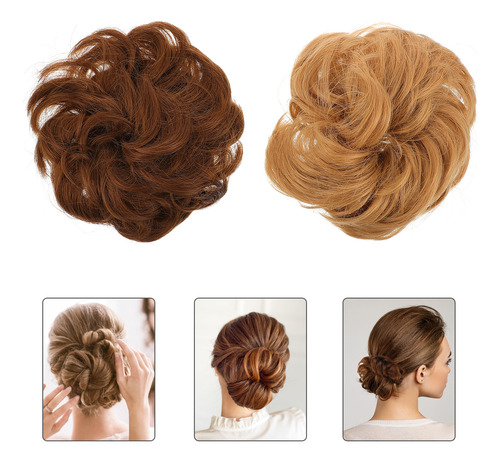 Peluquería Para Mujer, Pelo Recogido, Moño, 2 Unidades