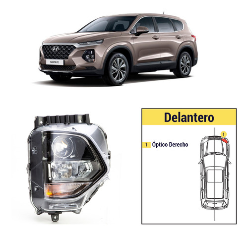 Óptico Derecho Hyundai Santa Fe 2019 - 2020