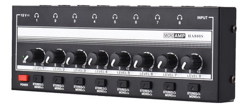 Amplificador De Audífonos 8 Canales Mono/estéreo Metal Ste
