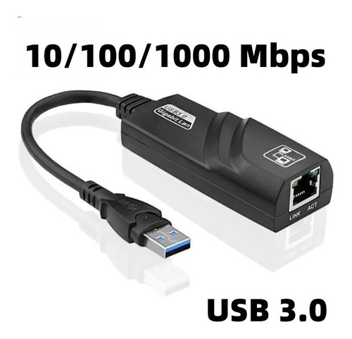 Cabo Adaptador Usb 3.0 P/ Rede Gigabit Rj45 10/100/1000mbps
