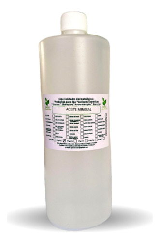 Aceite Mineral Masajes Velas, Cremas Nebulizar, Vacum 1 Lto