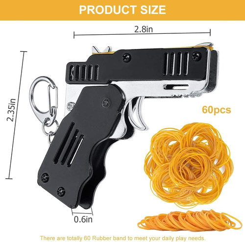 Pistola De Gomas,elasticas Lanza Goma De Juguete Mini Metal
