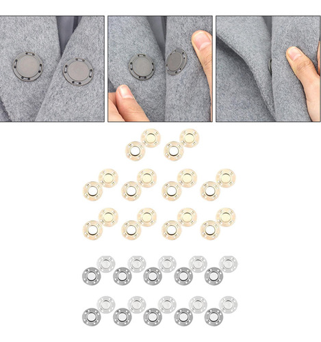 20 Pares De Cierres De Botones Magnéticos, Pantalones De