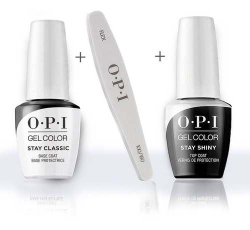 Kit Semipermanente Opi Gelcolor Base Coat + Top + Lima Uñas