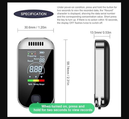 Alcoholimetro Tester Alcoholemia Alcohol Sin Contacto