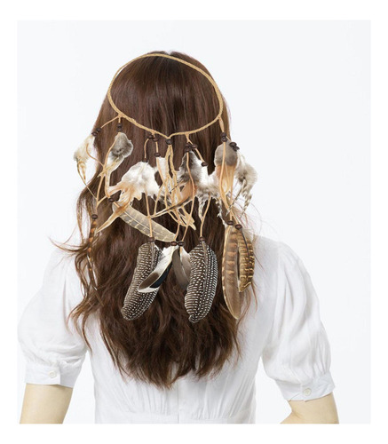 Boho Indian Feather Headband Hippie Acessórios Fita De
