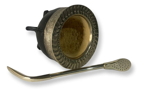 Imagen 4 de 4 de Set De Mate Imperial Con Bombilla De Alpca | Envio Gratis