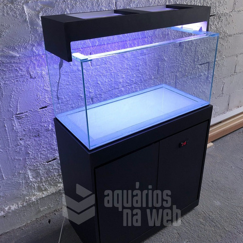 Imagem 10 de 10 de Aquário Com Móvel 128 Litros 80x40x40 Vidro 6mm Retangular