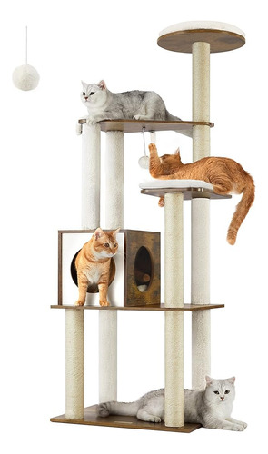 Feandrea Woodywonders Cat Tree, Torre Moderna Para Gatos De 