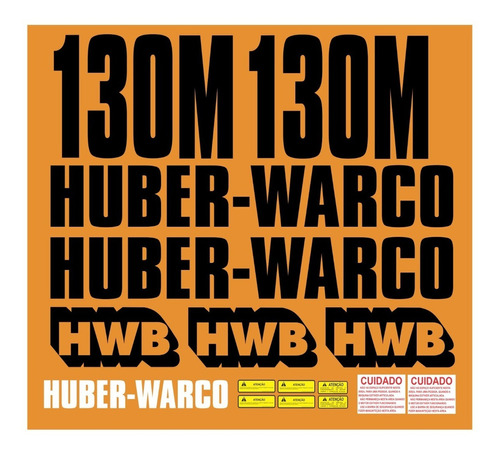 Kit Adesivos Compatível Com Motoniveladora Huber Warco 130m Cor ADESIVO MOTONIVELADORA 130M