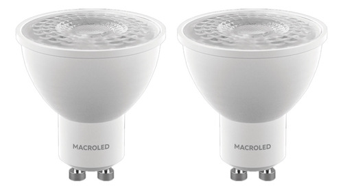 Combo X2 Dicroica Led Macroled Cps-dp-gu10-20 Cálid 7w 2700k