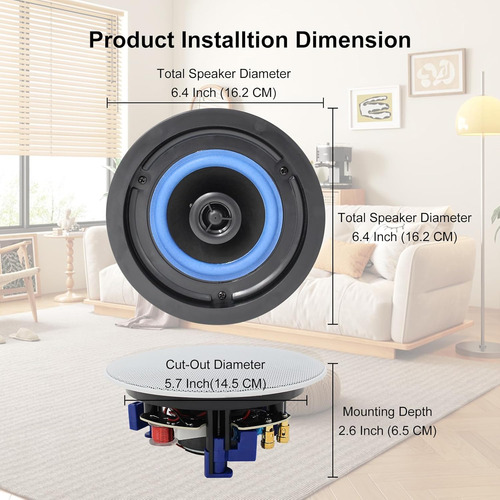 Altavoces De Techo Bluetooth Herdio 320w - Pack De 4