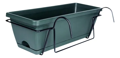 Macetero Colgante Para Balcón Y Cerca, Soporte Verde Oscuro