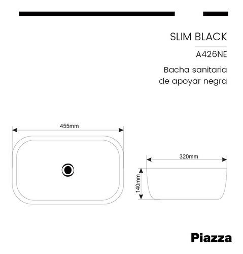 Bacha Negra Apoyo Piazza A426ne Sifon Descarga Sopapa Click