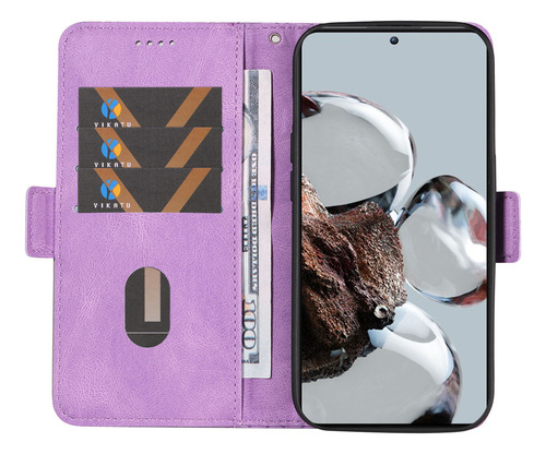 B Funda De Piel Tipo Cartera Magnética Con Ranura For