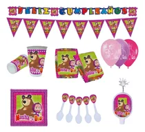 Comprar Kit Decoración Masha Oso Cumpleaños Mantel Fiesta Globos