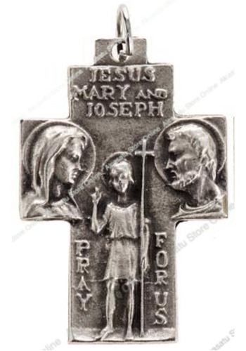 10 Cruz Medalla Sagrada Familia San Cristóbal 35mm (italy)
