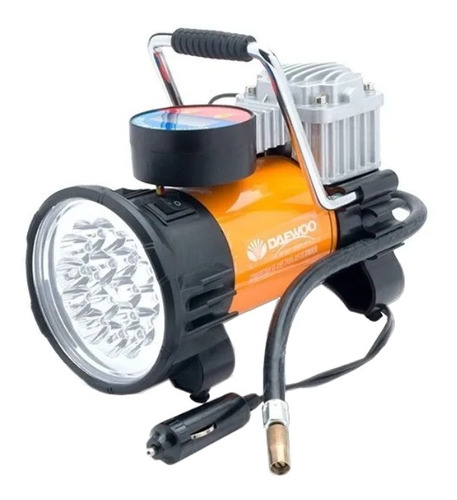 Compresor de aire mini eléctrico portátil Daewoo DW65L 30mL 160W 12V naranja/negro