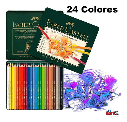 Imagen 1 de 4 de Faber-castell Polychromos Artists, Caja De 24 Colores Aleman
