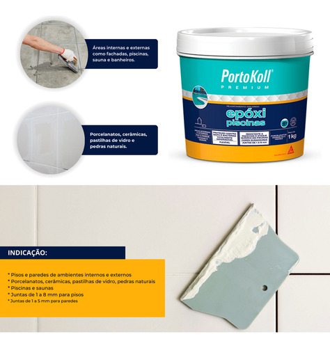 Rejunte Especial Piscinas Epoxi Portokoll Premium Branco