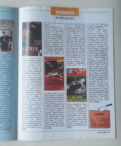 Revista Filmes Terror Psico Video. Frete Gratis (Usado)