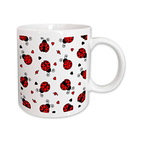 Love Bugs - Taza De Cerámica Con Estampado De Mariquit...