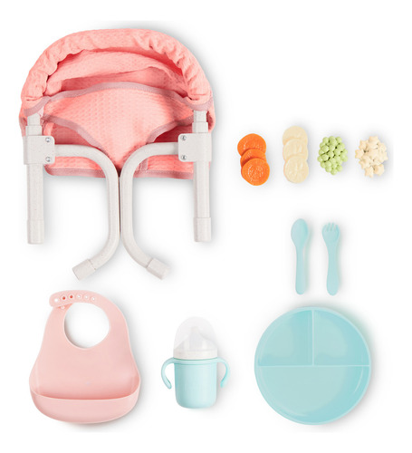 Silla De Comer Con Clip Y Accesorios Muñeca Bebote Lullababy
