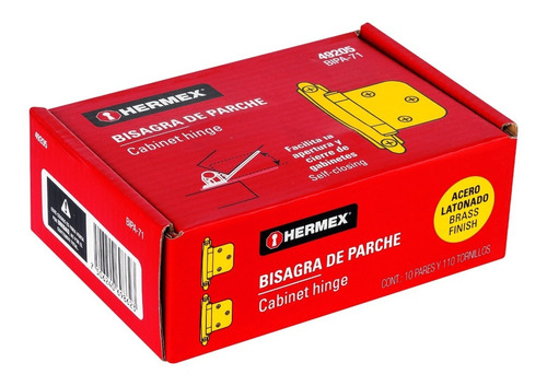 Caja Con 10 Pares De Bisagras Parche De 7cm, Latonado