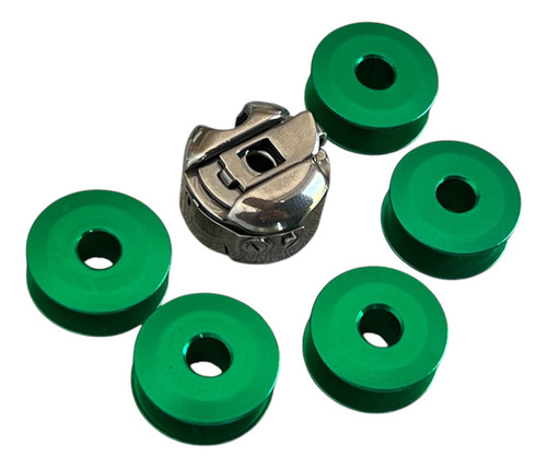 Bobina Y 5 Carretes Verdes Para Máquina Recta Industrial