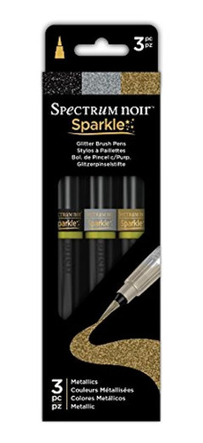 Spectrum Noir Sparkle Glitter Brush Pen Metallics, 3 Piezas
