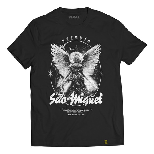 Camiseta São Miguel Arcanjo Católica 100% Algodão Aesthetic