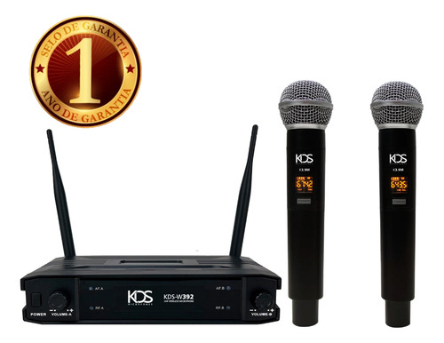 Microfone Sem Fio Kadosh W-392m Dinâmico Profissional