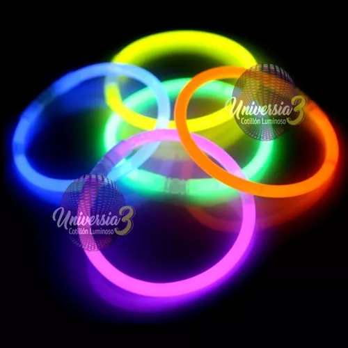 100 Pulseras Luminosas Quimicas Neon Cotillon Luminoso Fluor