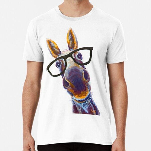 Remera Arte Gracioso Burro, Burro Inteligente Con Gafas Algo