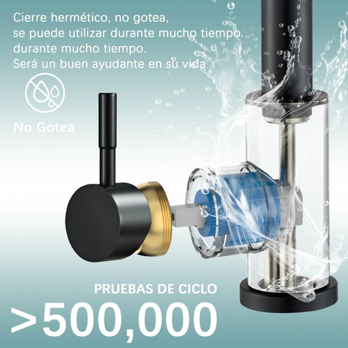 Grifo Mezclador Para Fregadero Flexible Llave De Cocina Negro Mate