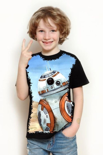 Camiseta Criança Frete Grátis Filme Star Wars Bb8
