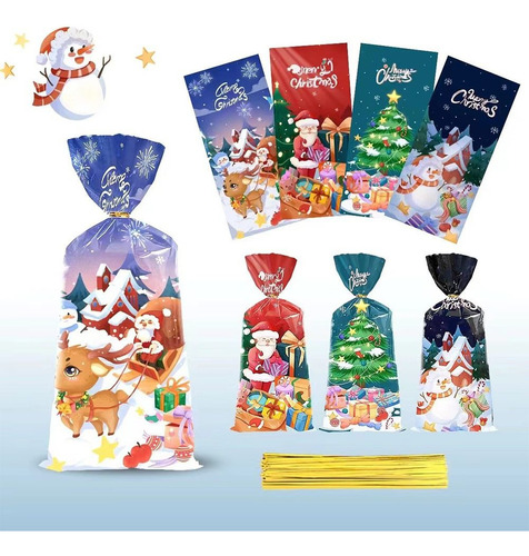 Bolsa De 50 Caramelos De Navidad, Bolsa De Regalo De Navidad