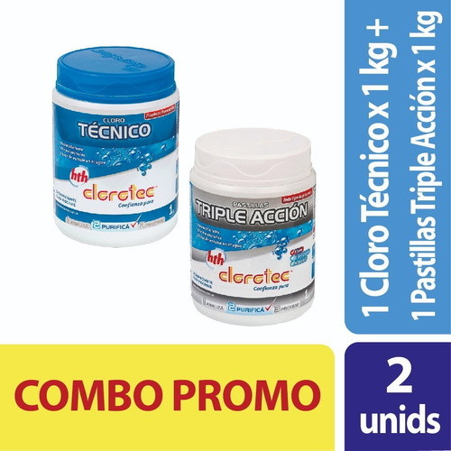Imagen 2 de 8 de Kit Granulado Lento+pastillas Triple Accion 1 Kg Clorotec
