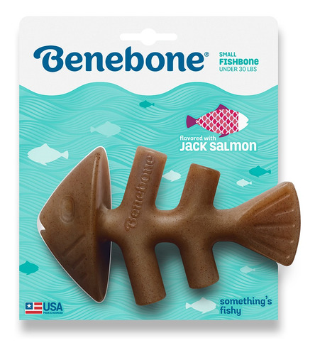 Imagem 3 de 6 de Brinquedo Morder Osso Nylon Caes Benebone Fishbone Pequeno