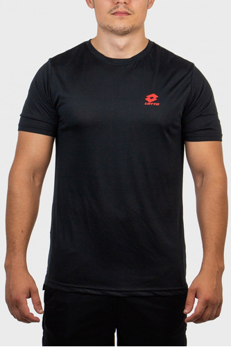 Remera Lotto Running Hombre Dri-fit Negro - Menpi