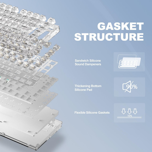 Yunzii X75 82 Tecla Hot Mechanical Keyboard Con Teclas Trans