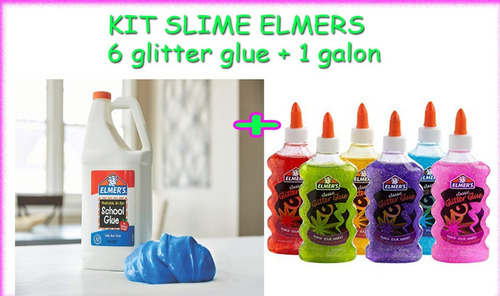 Kit De Slime Elmers X 7 Piezas 6 Glitter Glue + 1 Galon Glue