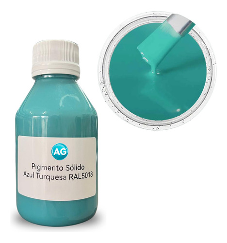 Resina Epóxi 1kg + Cor Sólida Azul Turquesa Ral5018 Ag