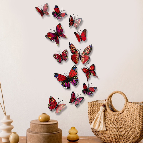 Calcomanía De 12 Piezas Con Diseño De Mariposas Para Decorac