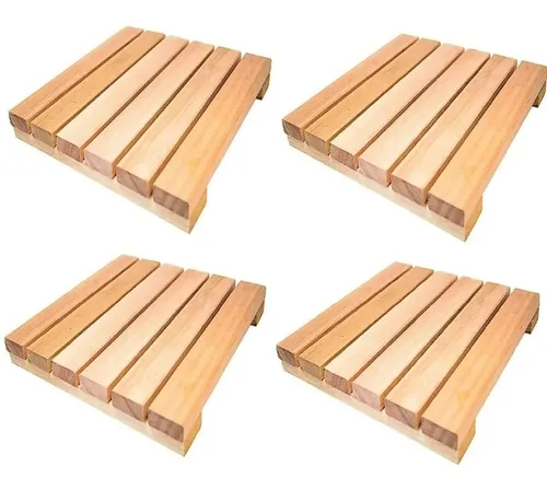Imagem 2 de 4 de Kit Com 4 Decks De Madeira De Sobrepor No Piso Piscina 30cm